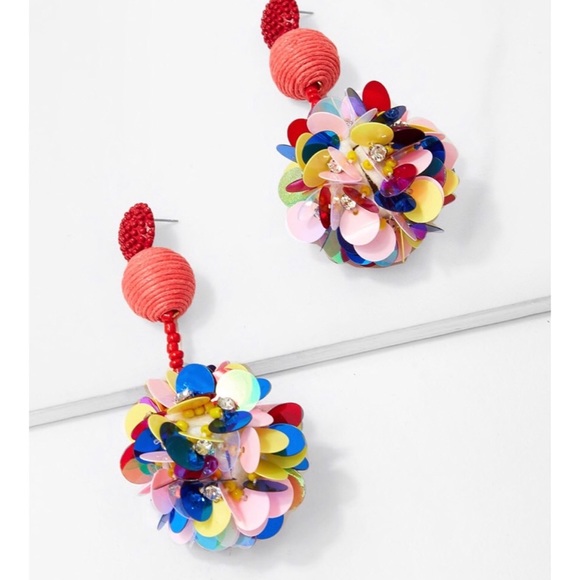 amourOC Jewelry - Colorful Sequin Flower Drop Earrings